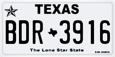 TX license plate BDR3916