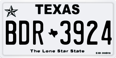 TX license plate BDR3924