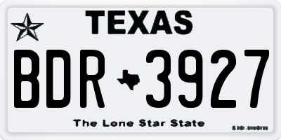 TX license plate BDR3927