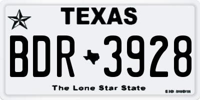 TX license plate BDR3928