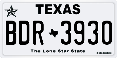 TX license plate BDR3930