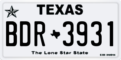 TX license plate BDR3931