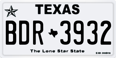 TX license plate BDR3932