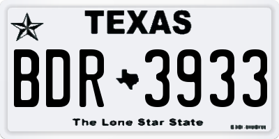 TX license plate BDR3933