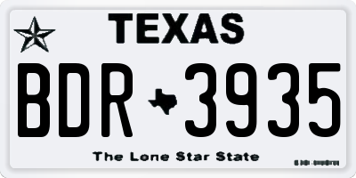 TX license plate BDR3935