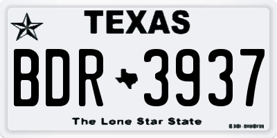 TX license plate BDR3937