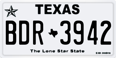 TX license plate BDR3942