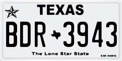 TX license plate BDR3943