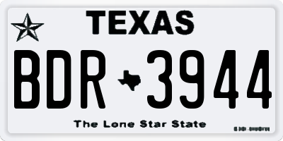 TX license plate BDR3944