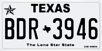 TX license plate BDR3946
