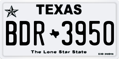 TX license plate BDR3950