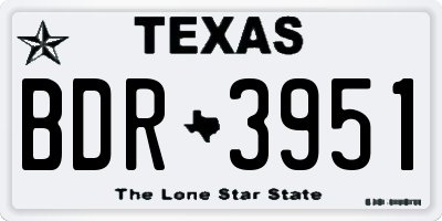 TX license plate BDR3951