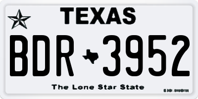 TX license plate BDR3952