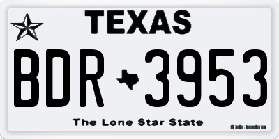 TX license plate BDR3953
