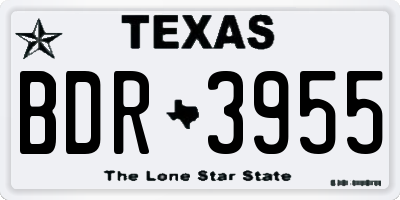 TX license plate BDR3955
