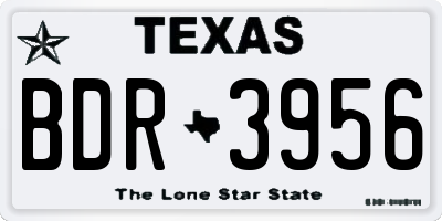 TX license plate BDR3956