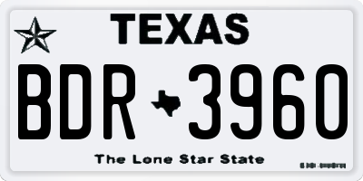 TX license plate BDR3960