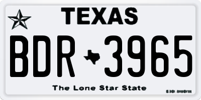 TX license plate BDR3965