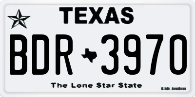 TX license plate BDR3970