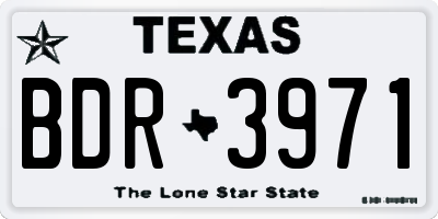 TX license plate BDR3971