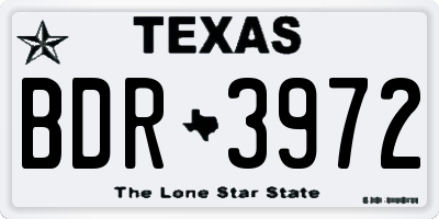 TX license plate BDR3972