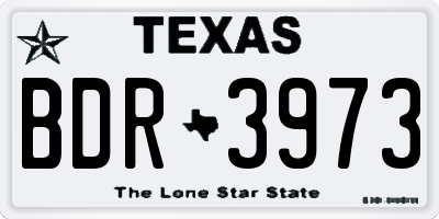 TX license plate BDR3973