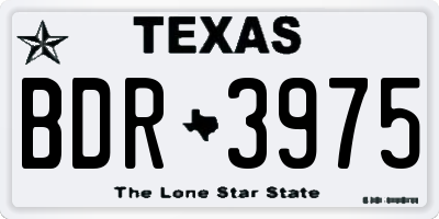 TX license plate BDR3975