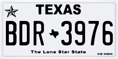TX license plate BDR3976