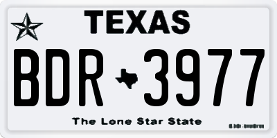 TX license plate BDR3977