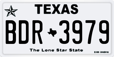 TX license plate BDR3979