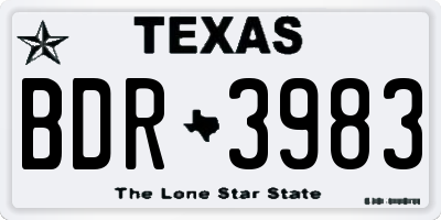 TX license plate BDR3983
