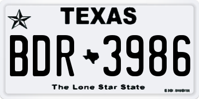 TX license plate BDR3986