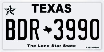TX license plate BDR3990