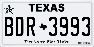 TX license plate BDR3993
