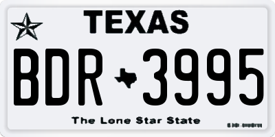 TX license plate BDR3995
