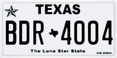 TX license plate BDR4004