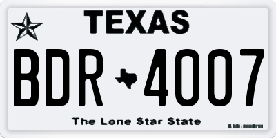 TX license plate BDR4007