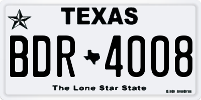 TX license plate BDR4008