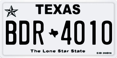 TX license plate BDR4010