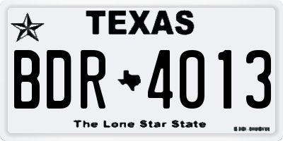 TX license plate BDR4013