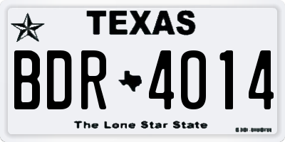 TX license plate BDR4014