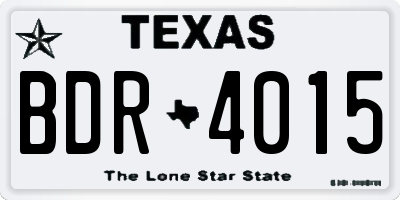 TX license plate BDR4015