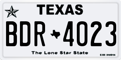 TX license plate BDR4023