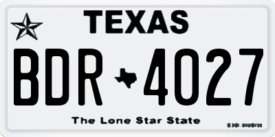 TX license plate BDR4027