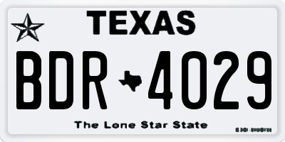 TX license plate BDR4029