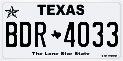TX license plate BDR4033