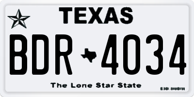 TX license plate BDR4034