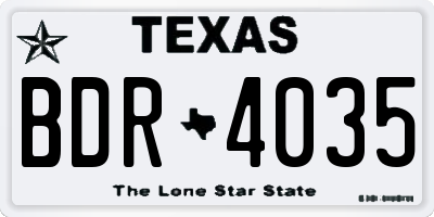 TX license plate BDR4035