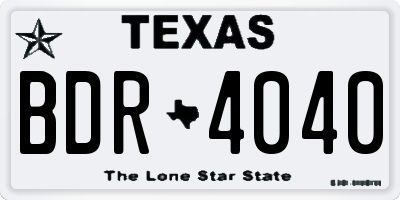 TX license plate BDR4040