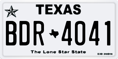 TX license plate BDR4041